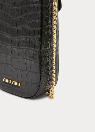 Shop Miu Miu Miu Confidential Mini Shoulder Bag In Black