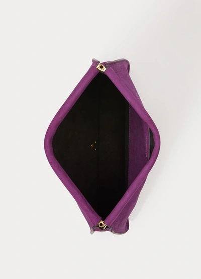 Shop Jérôme Dreyfuss Popoche Clic Clac Clutch In Nubuck Viola