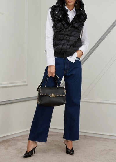 Shop Valentino Gavarani Rockstud Handbag In Black