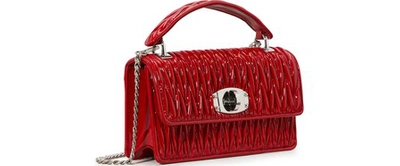 Shop Miu Miu Cleo Handbag In Red