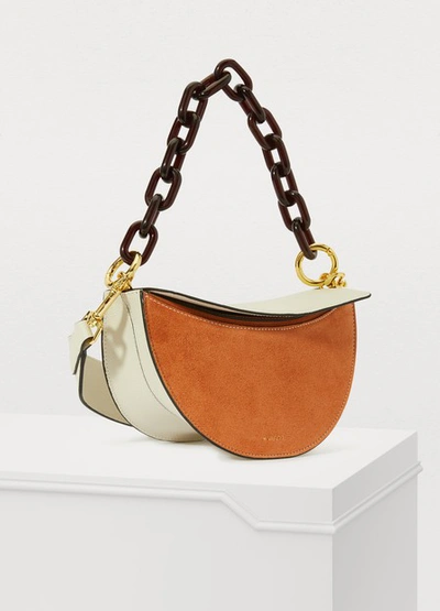 Shop Yuzefi Doris Shoulder Bag In Cream/brick