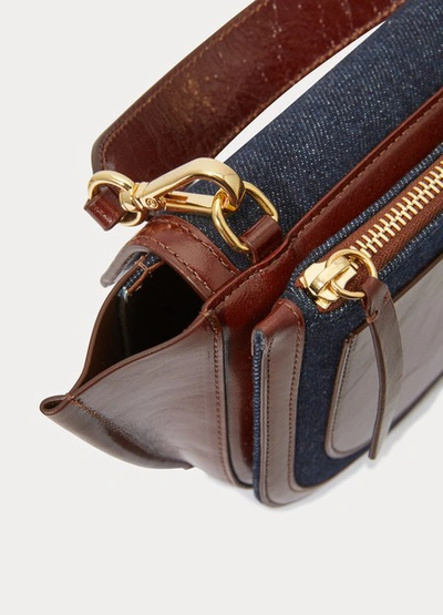 Shop Wandler Hortensia Mini Handbag In Denim / Syrup Frame