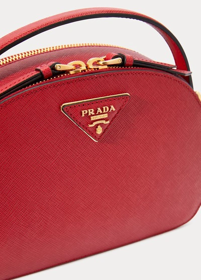 Shop Prada Brique Crossbody Bag In Red