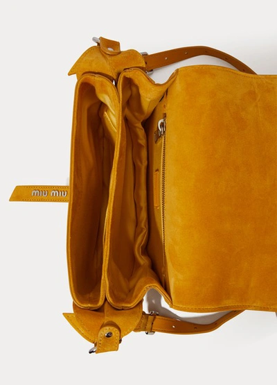 Shop Miu Miu Leather Shoulder Bag In Whisky