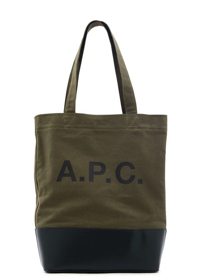 Shop A.p.c. Axelle Tote In Vert-fonce