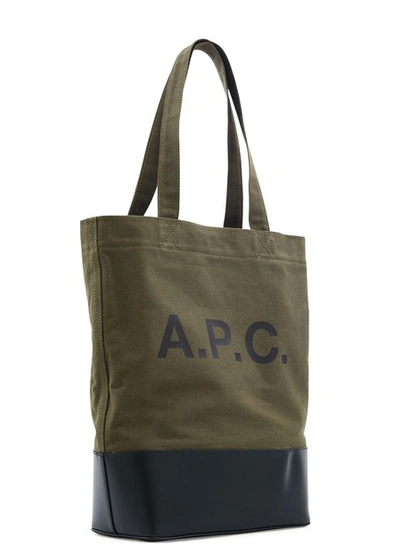 Shop Apc Axelle Tote In Vert-fonce