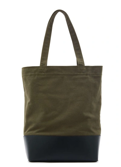 Shop Apc Axelle Tote In Vert-fonce