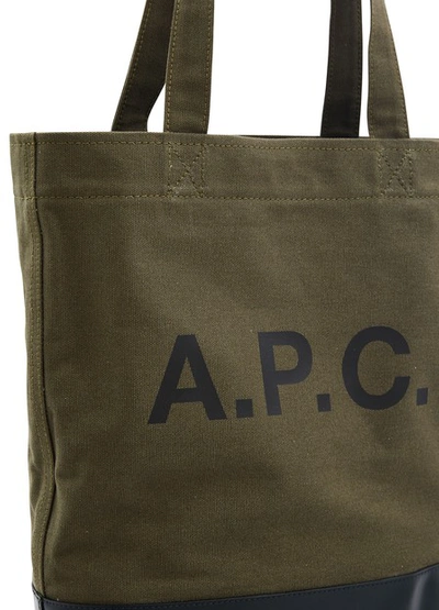 Shop A.p.c. Axelle Tote In Vert-fonce