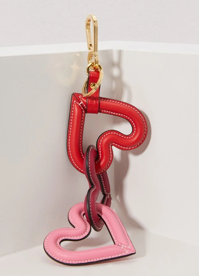 Shop Loewe Heart Chain Charm In Scarlet Red/multicolor