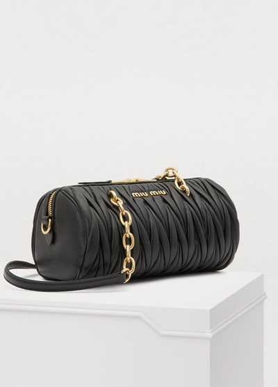 Shop Miu Miu Quilted Shoulder Bag In Nero