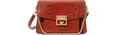 Shop Givenchy Gv3 Small Shoulder Bag In Cognac