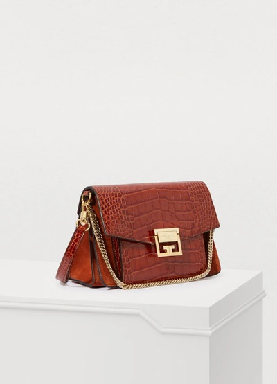 Shop Givenchy Gv3 Small Shoulder Bag In Cognac