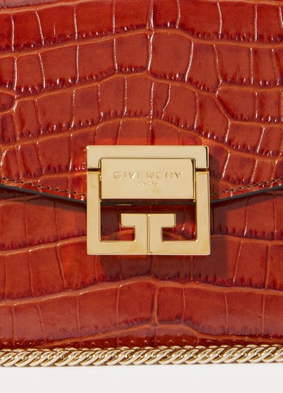 Shop Givenchy Gv3 Small Shoulder Bag In Cognac