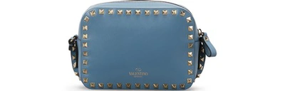 Shop Valentino Gavarani Rockstud Small Crossbody Bag In Sky