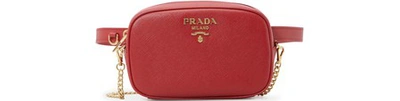 Shop Prada Belt Bag In Fuoco