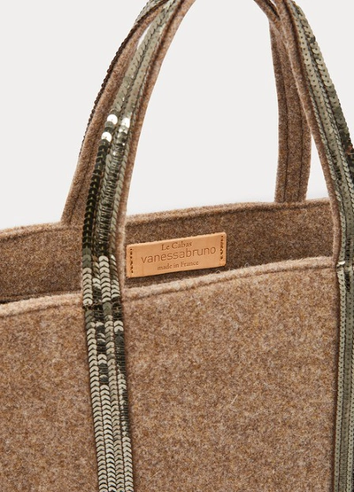 Shop Vanessa Bruno Medium+ Leather Cabas Tote Bag In Sépia