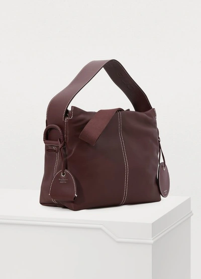 Shop Acne Studios Leather Bag In Maroon Red