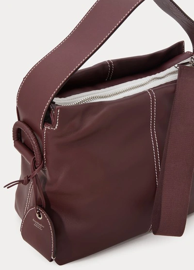 Shop Acne Studios Leather Bag In Maroon Red