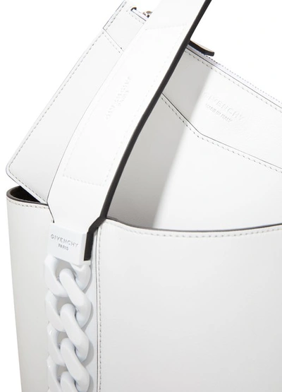 Shop Givenchy Infinity Bucket Bag In White / Black