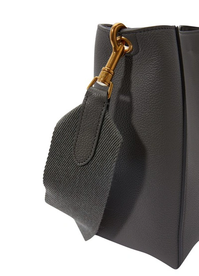 Shop Celine Small Sangle Bucket Bag In Grained Calfskin In Vanilla