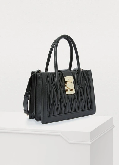 Shop Miu Miu Miu Confidential Handbag In Nero