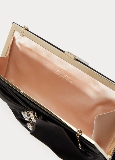 Shop Roger Vivier Draped Rv Clutch In Nero