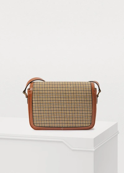 Shop Celine Medium Tassels Bag In Tweed And Calfskin