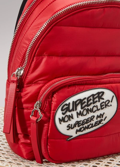 Shop Moncler Kilia Down Backpack In Red