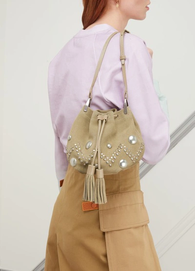 Shop Isabel Marant Kylio Shoulder Bag In Beige