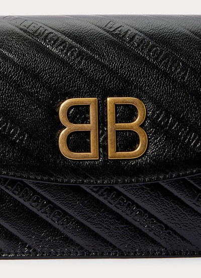 Shop Balenciaga Bb Wallet With Chain In 1000