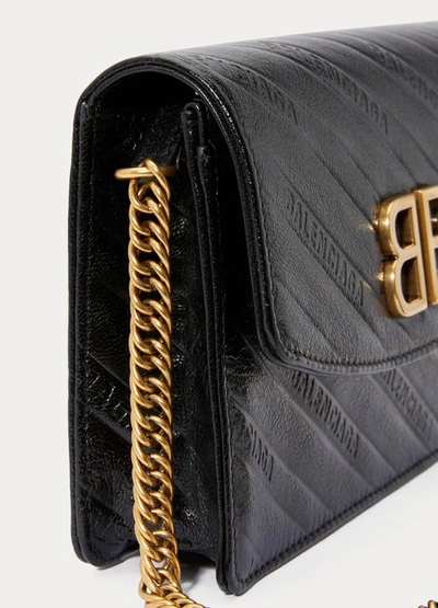 Shop Balenciaga Bb Wallet With Chain In 1000