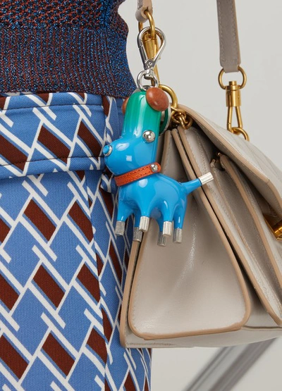 Shop Prada Malia Bag Charm In Azzurro