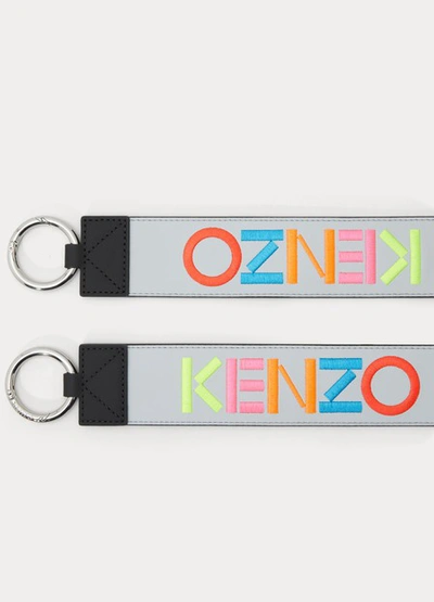 Shop Kenzo Logo Shoulder Strap In Pale-grey
