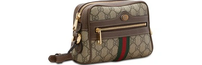 Shop Gucci Ophidia Sm Crossbody Bag In Beige