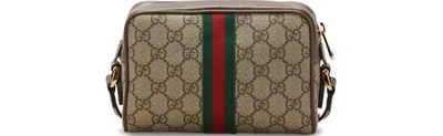 Shop Gucci Ophidia Sm Crossbody Bag In Beige