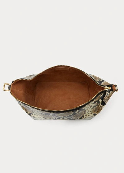 Shop Rejina Pyo Olivia Box Bag In Leather Snake Beige