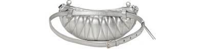 Shop Miu Miu Sequin Belt Bag In Silver