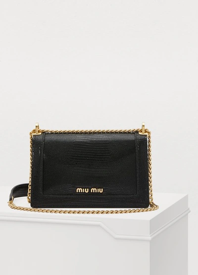 Shop Miu Miu Miu Confidential Shoulder Bag In Nero