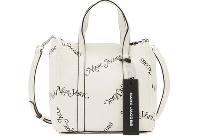 Shop Marc Jacobs "the Tag Tote 21" Handbag In Porcelain