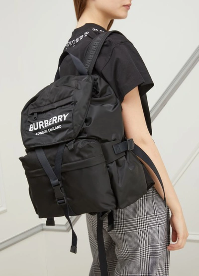 Shop Burberry Wilfin Nylon Backpack In Black