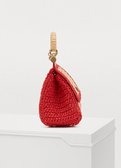 Shop Dolce & Gabbana Sicily Raffia Shoulder Bag In Natural