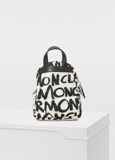 Shop Moncler Logo Backpack In Black / White
