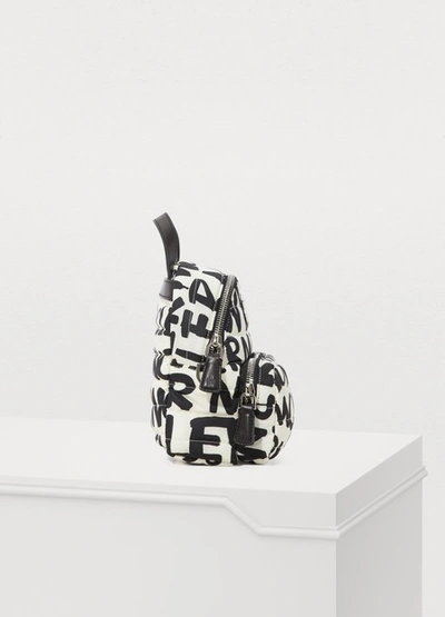 Shop Moncler Logo Backpack In Black / White