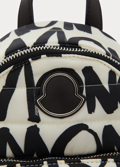 Shop Moncler Logo Backpack In Black / White