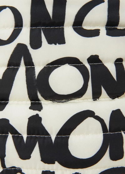 Shop Moncler Logo Backpack In Black / White