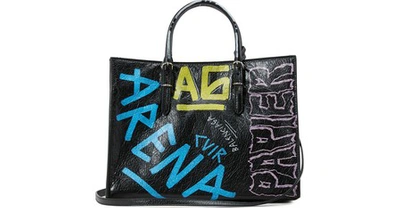 Shop Balenciaga Paper Graffiti Handbag In Multi