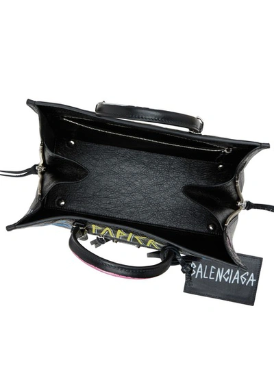 Shop Balenciaga Paper Graffiti Handbag In Multi