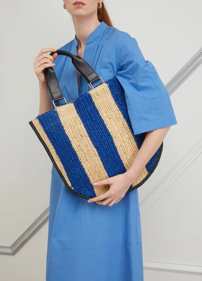 Shop A Point Néron Bag In Natural/blue/grey