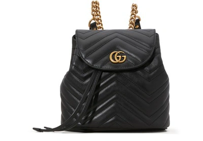 Shop Gucci Gg Marmont Small Backpack In Black