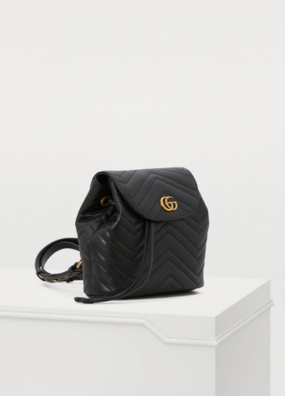 Shop Gucci Gg Marmont Small Backpack In Black